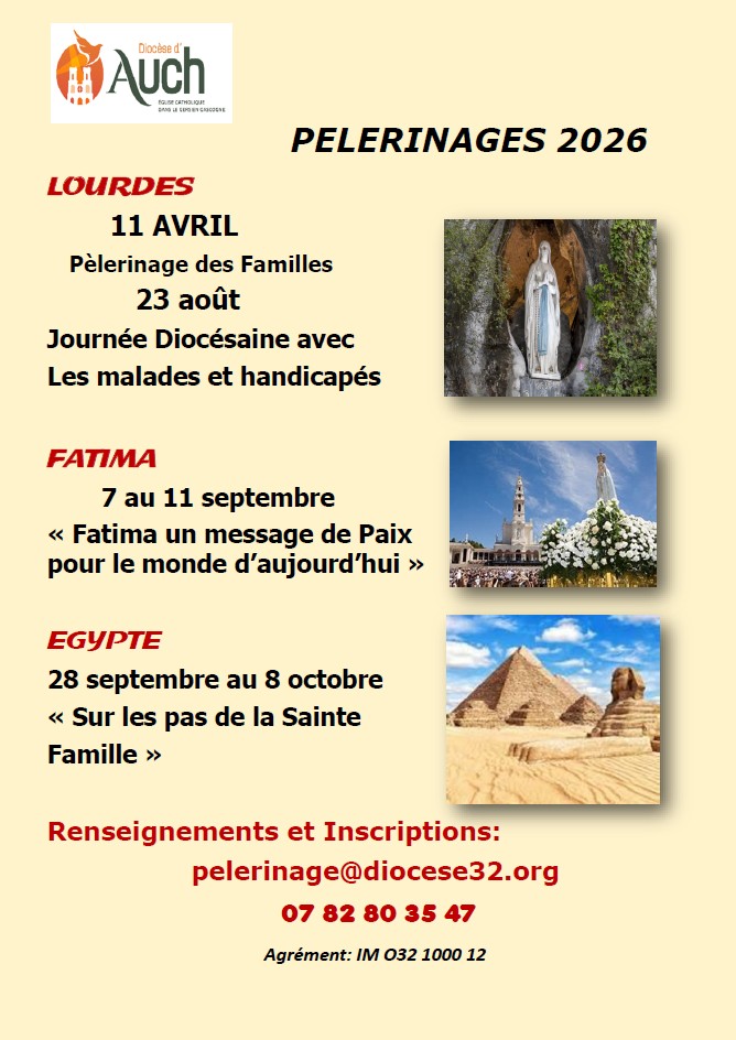 Pèlerinages pour 2026